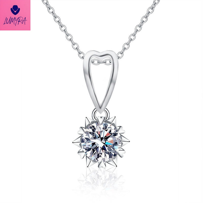 925 Sterling Silver Moissanite Snowflake Necklace