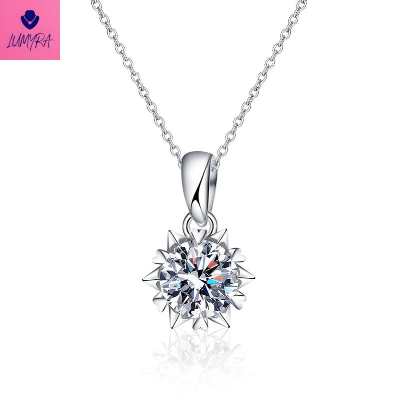 925 Sterling Silver Moissanite Snowflake Necklace