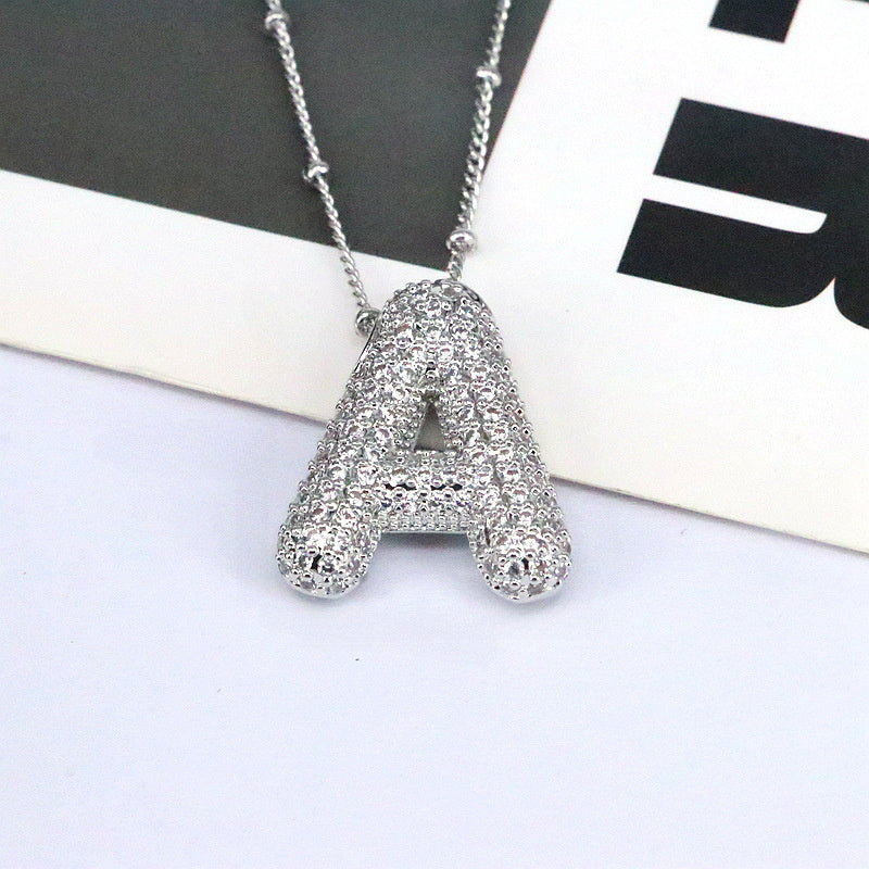 Alphabet Crystal Pendant '18k Gold & Silver Plated