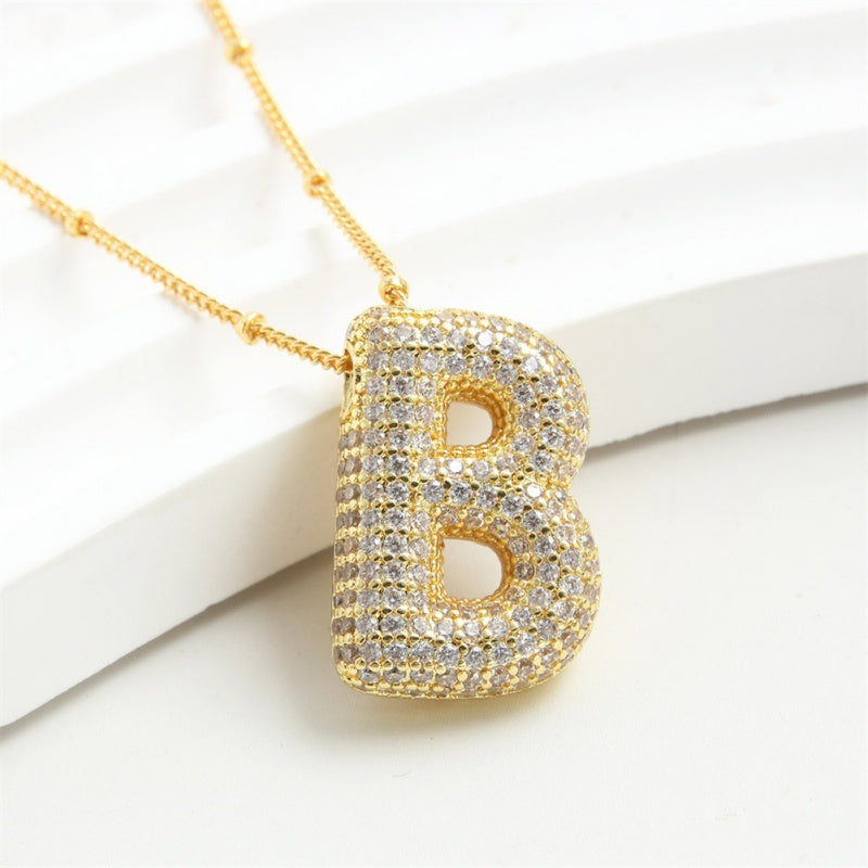 Alphabet Crystal Pendant '18k Gold & Silver Plated