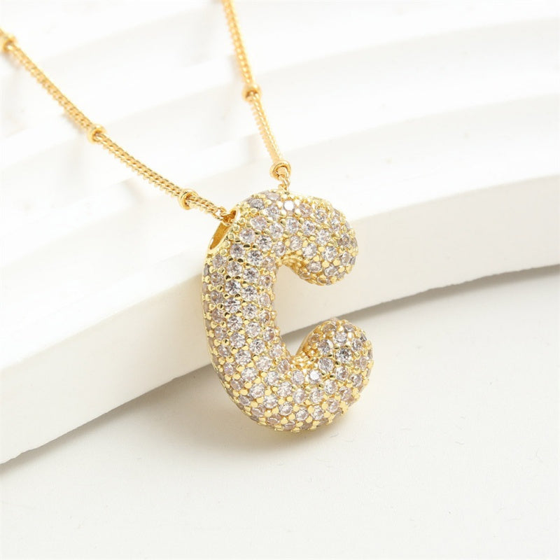 Alphabet Crystal Pendant '18k Gold & Silver Plated