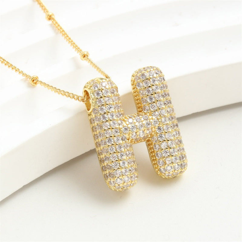 Alphabet Crystal Pendant '18k Gold & Silver Plated