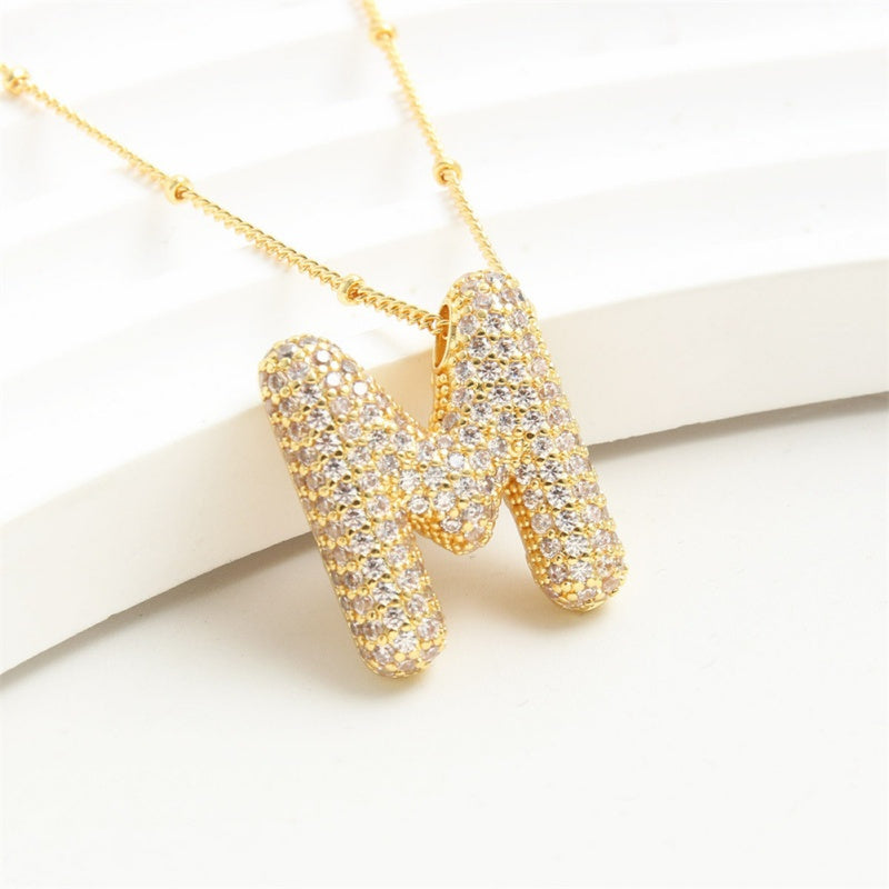 Alphabet Crystal Pendant '18k Gold & Silver Plated