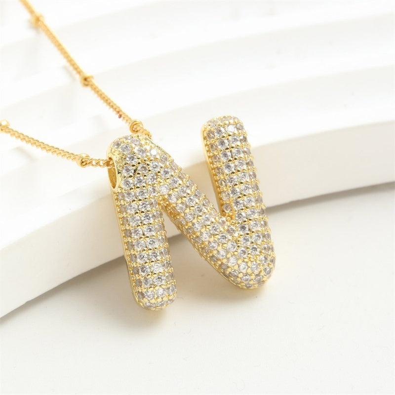 Alphabet Crystal Pendant '18k Gold & Silver Plated