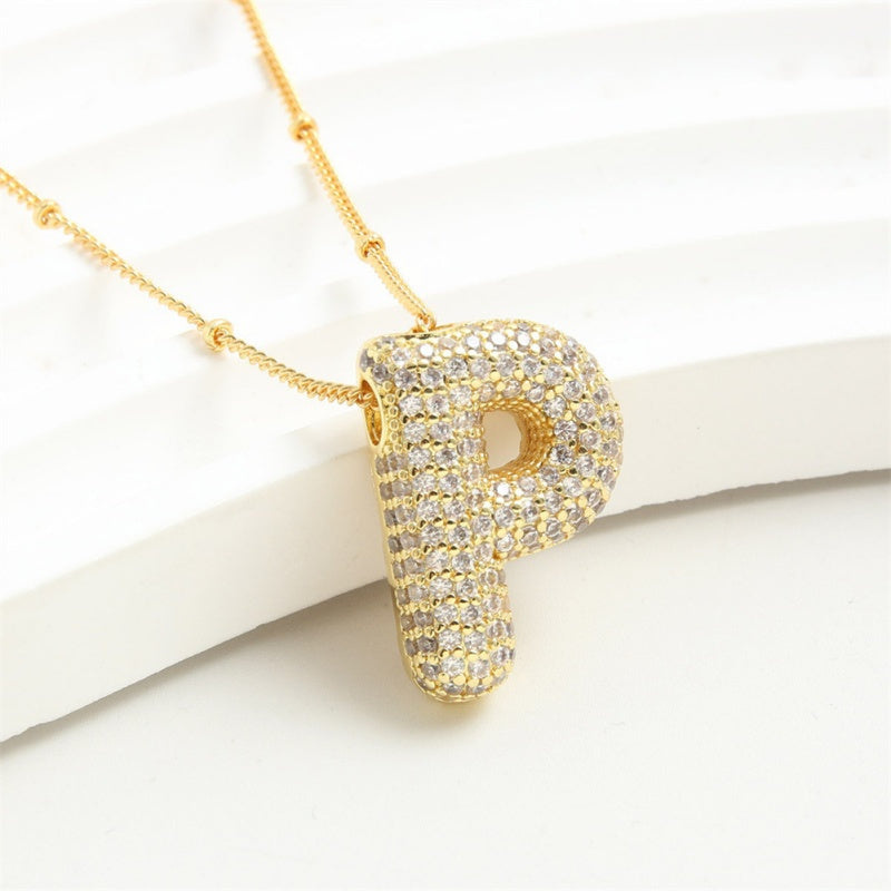 Alphabet Crystal Pendant '18k Gold & Silver Plated