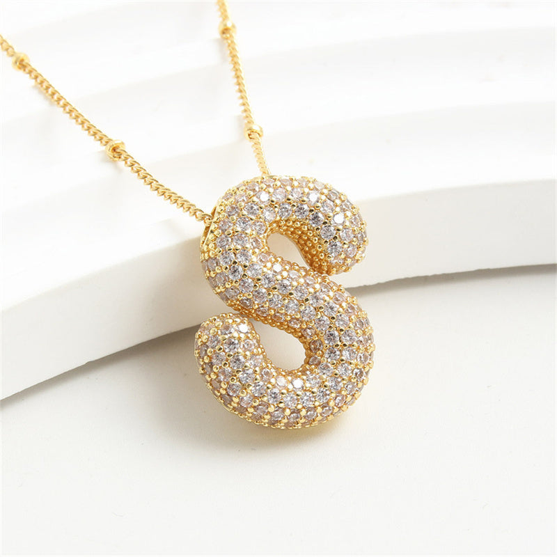 Alphabet Crystal Pendant '18k Gold & Silver Plated