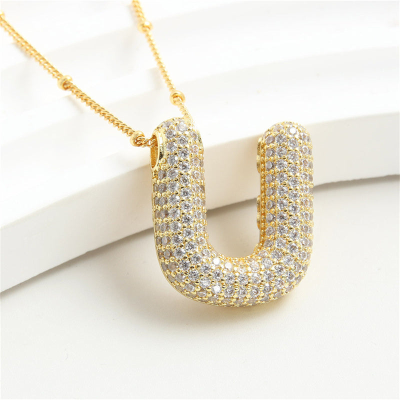 Alphabet Crystal Pendant '18k Gold & Silver Plated