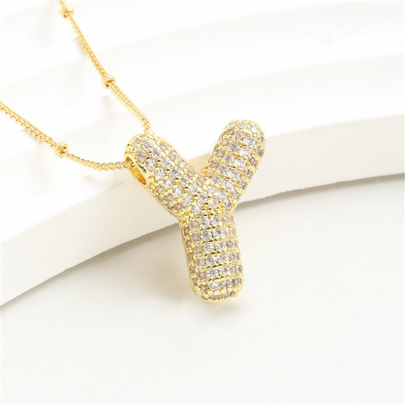 Alphabet Crystal Pendant '18k Gold & Silver Plated