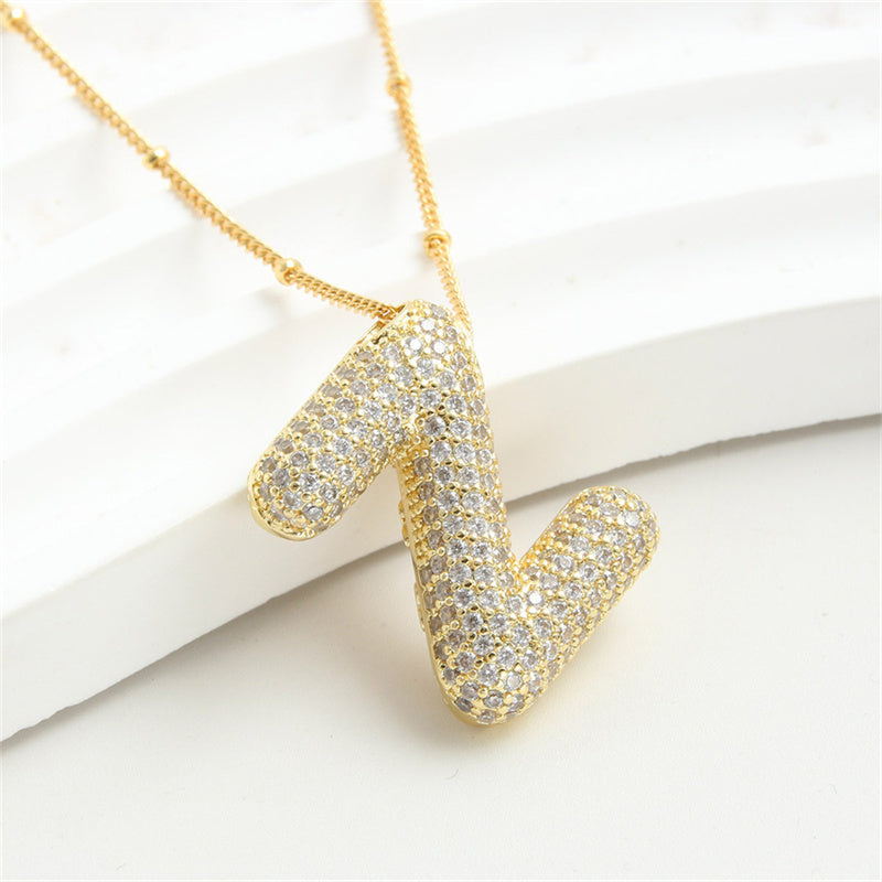 Alphabet Crystal Pendant '18k Gold & Silver Plated